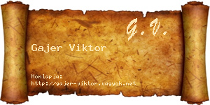 Gajer Viktor névjegykártya
